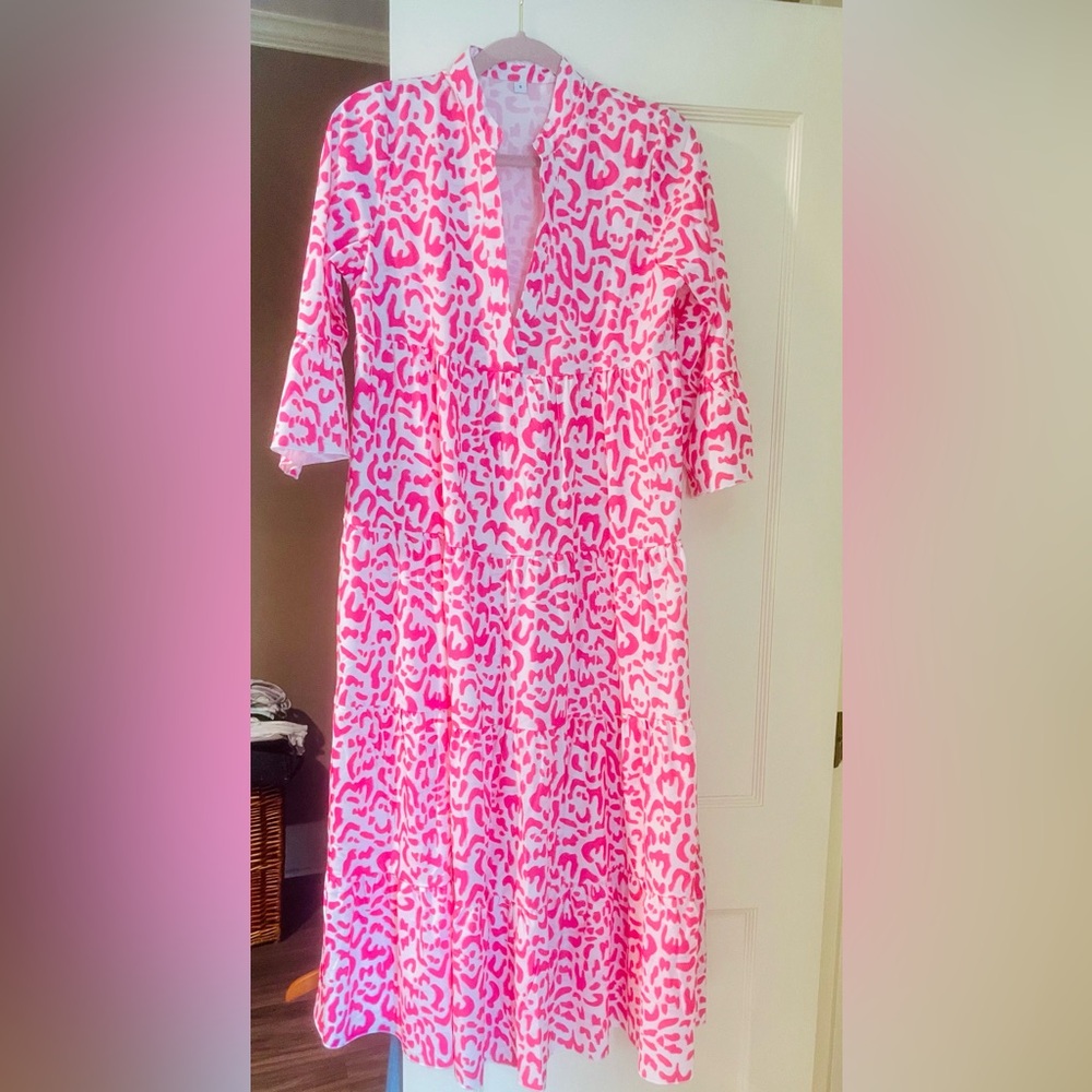 Summer dress -pink and white-
